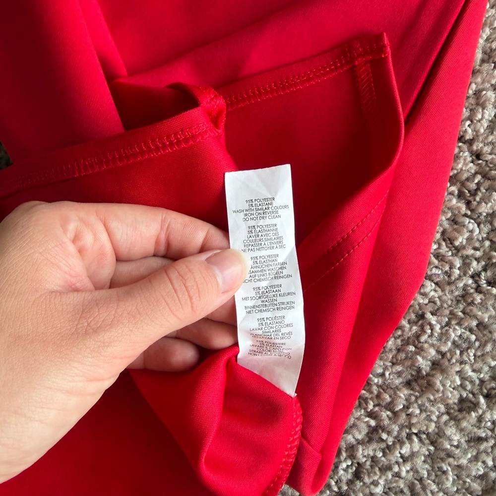 Boohoo Vibrant Red One-Shoulder Bodycon Midi Dress View 5